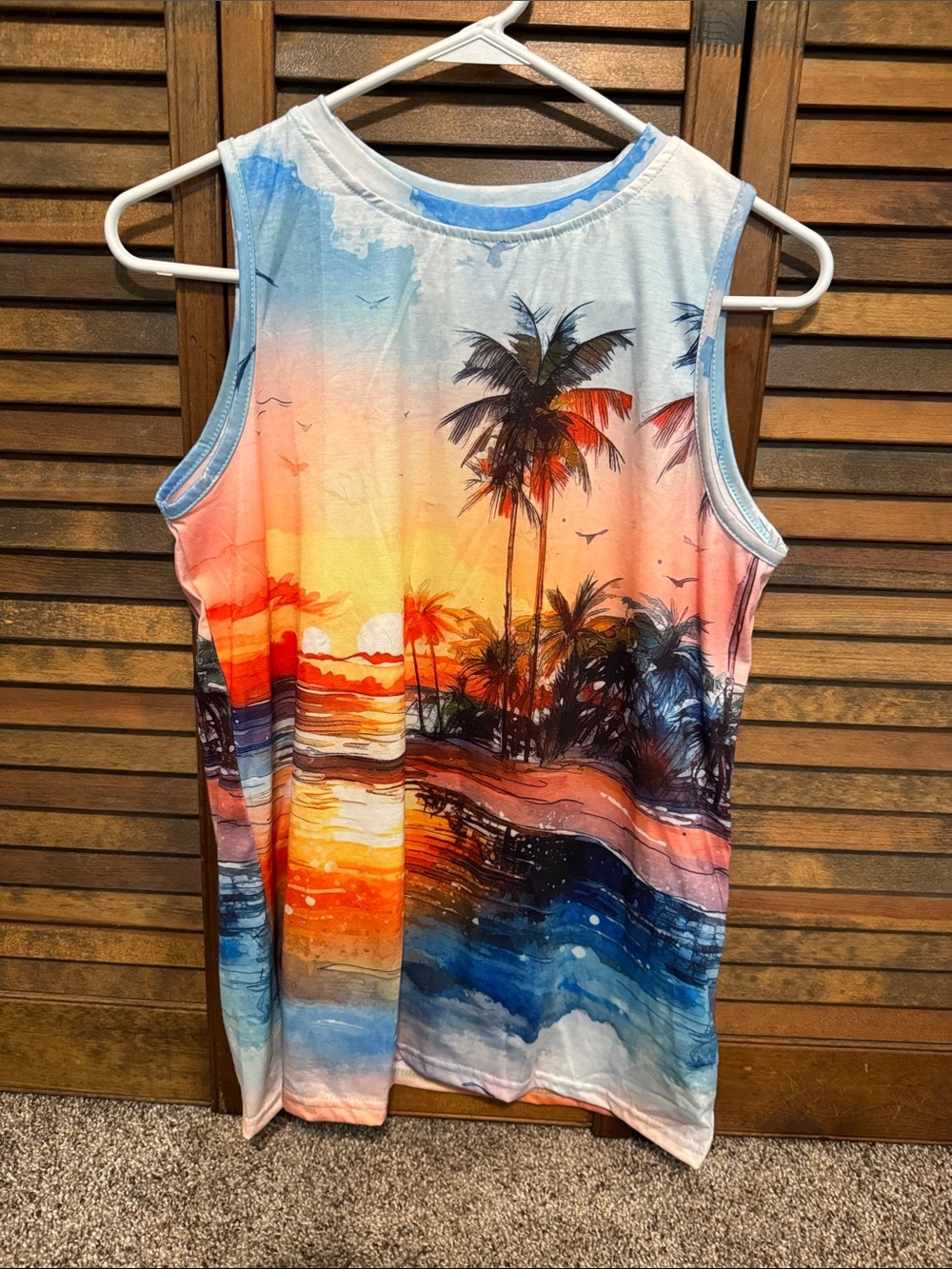 Sunset Palm Graphic Tank Top - Multicolor